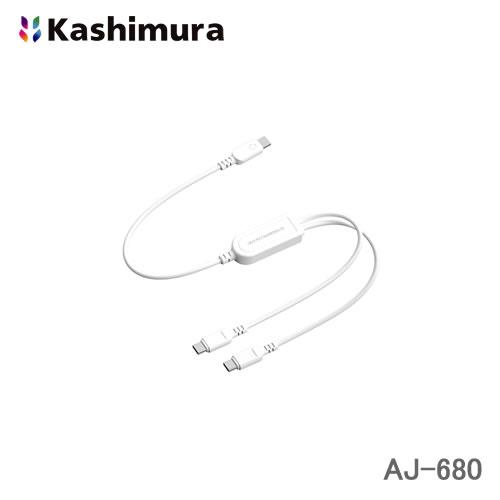 カシムラ USB充電＆同期 二股ケーブル 白 自動分配1.2m ケーブル1本で2台同時に急速充電 A...