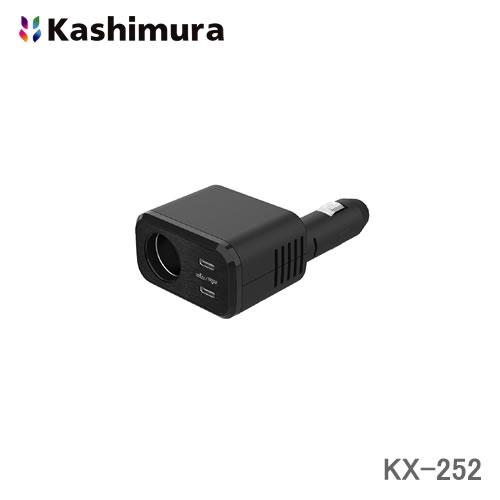 カシムラ ダイレクトタイプ増設ソケット DCx1 USB TYPE-Cx2 PD65W KX-252