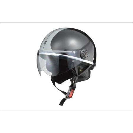 LEAD リード工業 O-ONE オー・ワン シールド付きハーフヘルメット ブラック/シルバー