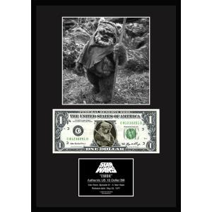 限定!スター・ウォーズ/Star Wars/イウォーク/EWOK/本物USA1ドル札フレーム証明書付...