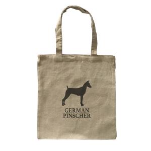 Dog Canvas tote bag/愛犬キャンバストートバッグ【German Pinscher/ジャーマン・ピンシャー】イヌ/ペット/シンプル/ナチュラル-199｜cny1