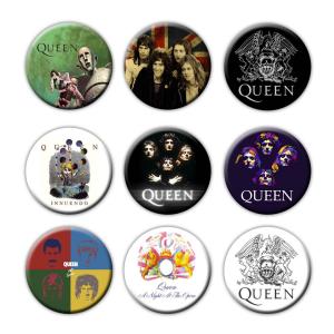 9個セット!レア缶バッジ★クイーン☆Queen/Bohemian Rhapsody/ボヘミアン・ラプソディ/ロックバンド/tin badge/button/pin-1｜cny1