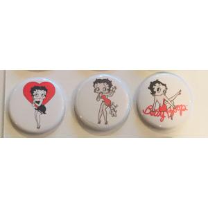 3個セット!レア缶バッジ★ベティ・ブープ☆Betty Boop/ベティちゃん/アニメ/ピンバッチ/tin badge/button/pin-2｜cny1