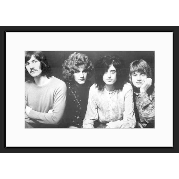 BW:UK人気ロックバンド/レッド・ツェッペリン/.Led Zeppelin/モノクロ写真フレーム-...