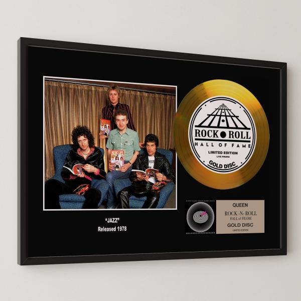 クイーン Queen ジャズ Jazz gold disc album  金 ゴールド ディスク 証...