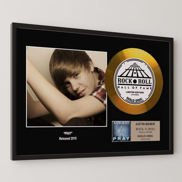 ジャスティン・ビーバー  Justin Bieber  プレイ Pray gold disc alb...