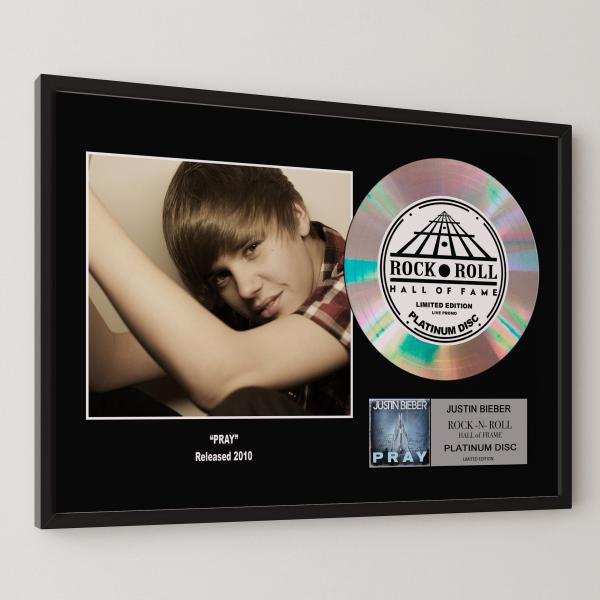 ジャスティン・ビーバー Justin Bieber プレイ Pray platinum disc a...