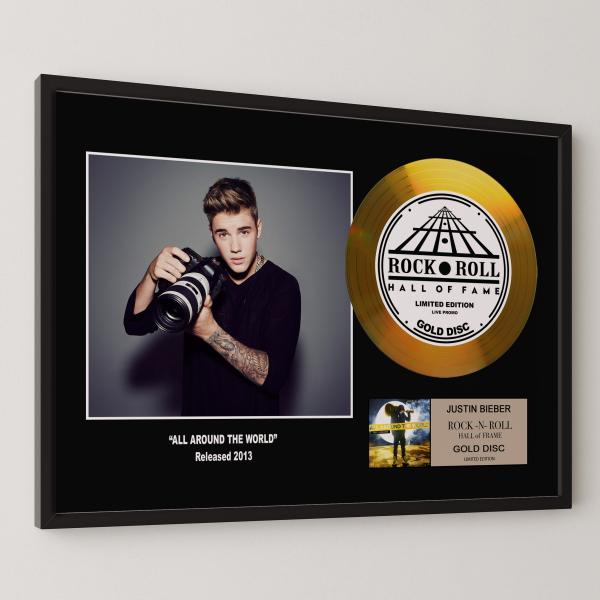 ジャスティン・ビーバー  Justin Bieber オール・アラウンド・ザ・ワールド gold d...