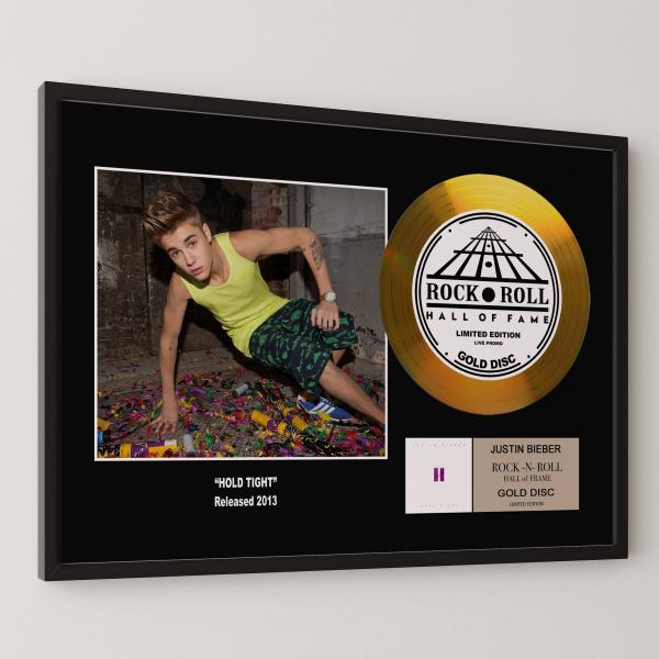 ジャスティン・ビーバー  Justin Bieber ホールド・タイト gold disc albu...