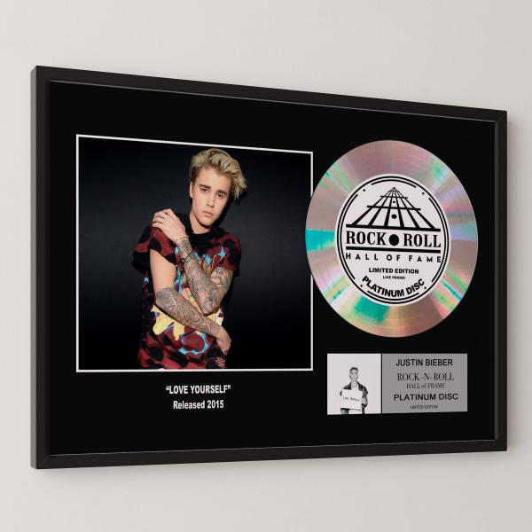 ジャスティン・ビーバー Justin Bieber ラヴ・ユアセルフ platinum disc a...