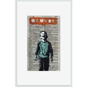 人気!Dictionary frames【Banksy×バンクシー】辞書/辞典/フレームなし/ストリートアート/デザイン/白/ホワイト/マット付のみ/white-1｜cny1