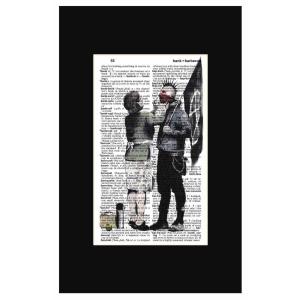 人気!Dictionary frames【Banksy×バンクシー】辞書/辞典/フレームなし/ストリートアート/デザイン/黒/ブラック/マット付のみ/black-5｜cny1