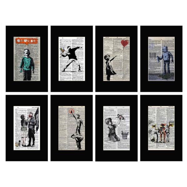 8枚セット!Dictionary frames【Banksy×バンクシー】辞書/辞典/フレームなし/...