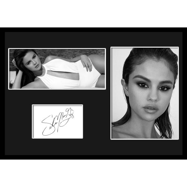 10種類!Selena Gomez/セレーナ・ゴメス/サインプリント&amp;証明書付きフレーム/BW/モノ...