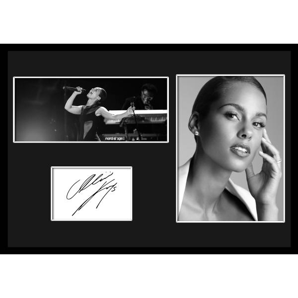 10種類!Alicia Keys/アリシア・キーズ/サインプリント&amp;証明書付きフレーム/BW/モノク...