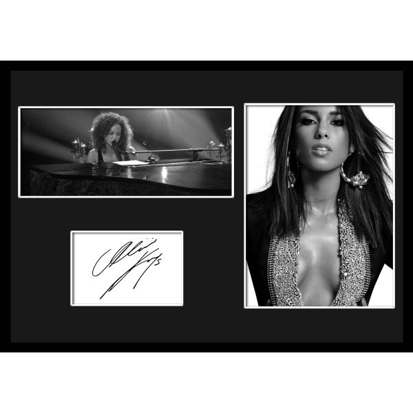 10種類!Alicia Keys/アリシア・キーズ/サインプリント&amp;証明書付きフレーム/BW/モノク...