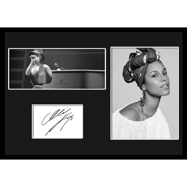 10種類!Alicia Keys/アリシア・キーズ/サインプリント&amp;証明書付きフレーム/BW/モノク...