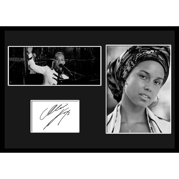 10種類!Alicia Keys/アリシア・キーズ/サインプリント&amp;証明書付きフレーム/BW/モノク...