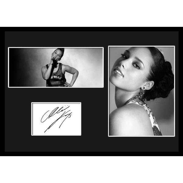 10種類!Alicia Keys/アリシア・キーズ/サインプリント&amp;証明書付きフレーム/BW/モノク...
