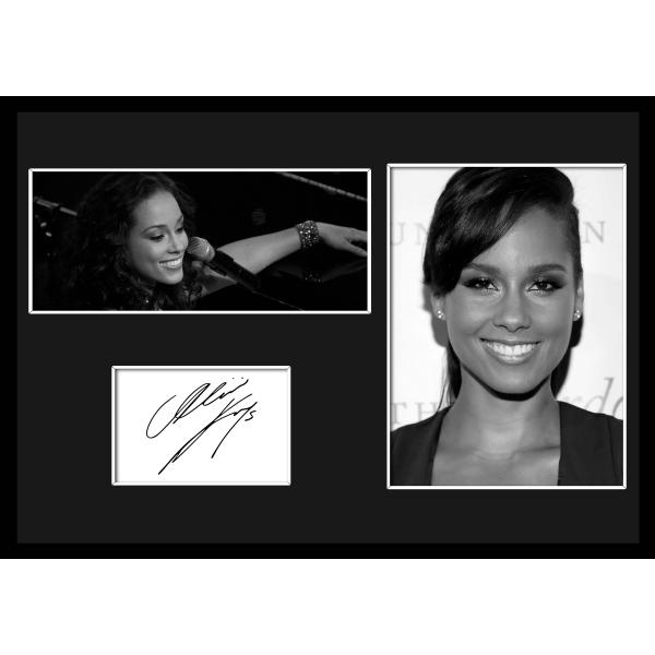10種類!Alicia Keys/アリシア・キーズ/サインプリント&amp;証明書付きフレーム/BW/モノク...