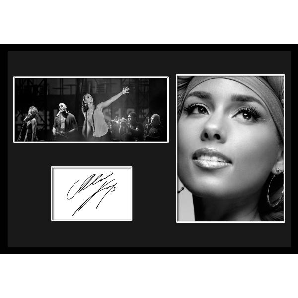 10種類!Alicia Keys/アリシア・キーズ/サインプリント&amp;証明書付きフレーム/BW/モノク...