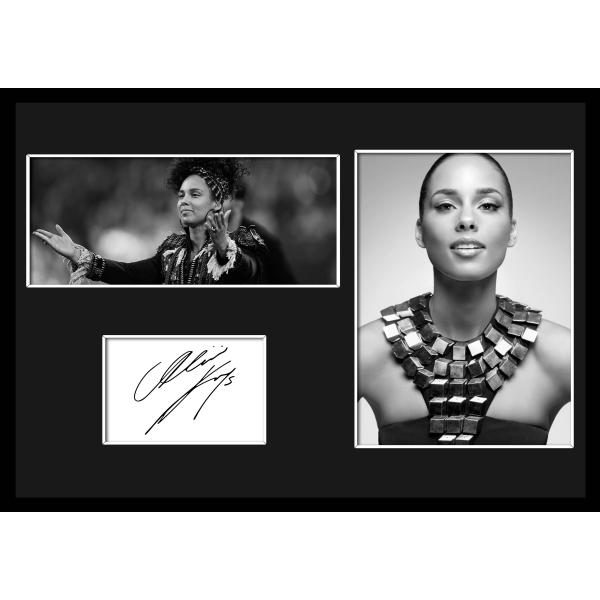 10種類!Alicia Keys/アリシア・キーズ/サインプリント&amp;証明書付きフレーム/BW/モノク...
