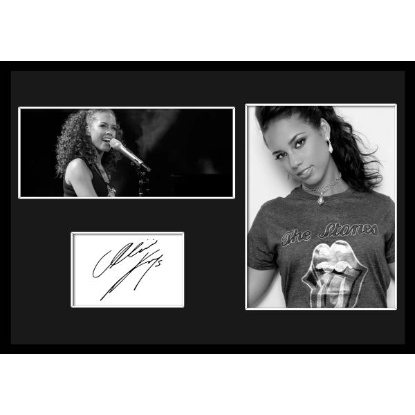10種類!Alicia Keys/アリシア・キーズ/サインプリント&amp;証明書付きフレーム/BW/モノク...
