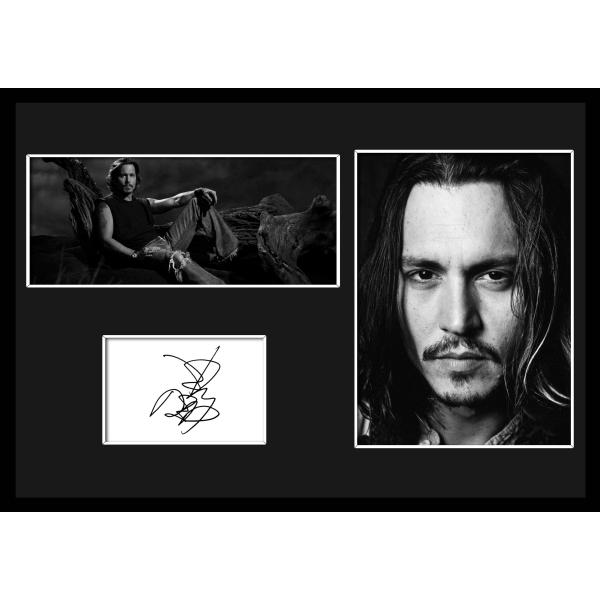 10種類!Johnny Depp/ジョニー・デップ/サインプリント&amp;証明書付きフレーム/BW/モノク...