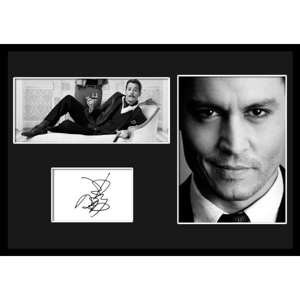 10種類!Johnny Depp/ジョニー・デップ/サインプリント&amp;証明書付きフレーム/BW/モノク...