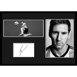 Lionel Messi/リオネル・メッシ/サインプリント&証明書付きフレーム/BW
