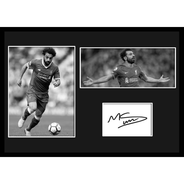 Mohamed Salah/モハメド・サラー/サインプリント&amp;証明書付きフレーム/BW/モノクロ/デ...