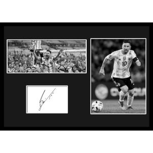 Lionel Messi/リオネル・メッシ/サインプリント&証明書付きフレーム/BW