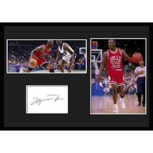 NBA・MVP 元バスケットボール選手!Michael Jordan/マイケル・ジョーダン/サインプリント&証明書付きフレーム-1