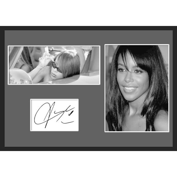 10種類!Aaliyah/アリーヤ/サインプリント&amp;証明書付きフレーム/BW/モノクロ/ディスプレイ...