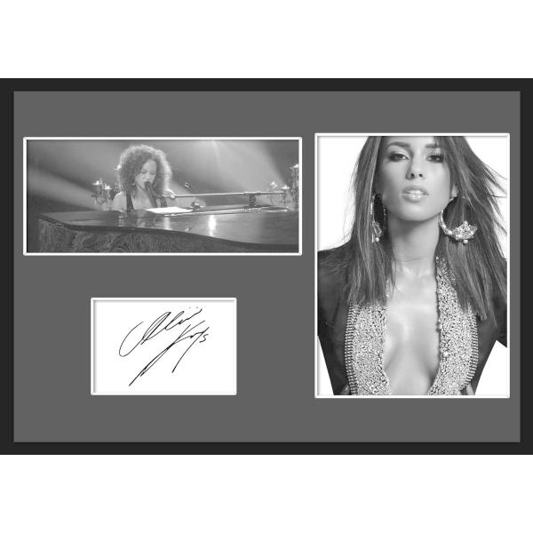 10種類!Alicia Keys/アリシア・キーズ/サインプリント&amp;証明書付きフレーム/BW/モノク...