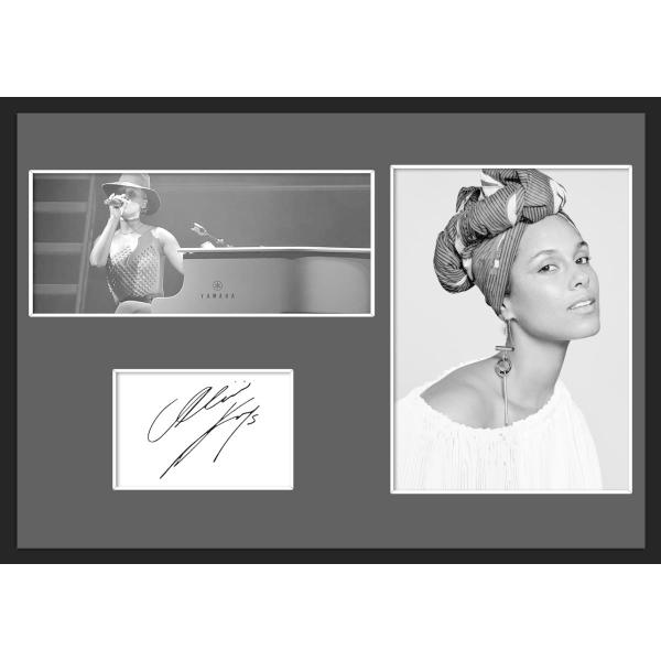 10種類!Alicia Keys/アリシア・キーズ/サインプリント&amp;証明書付きフレーム/BW/モノク...