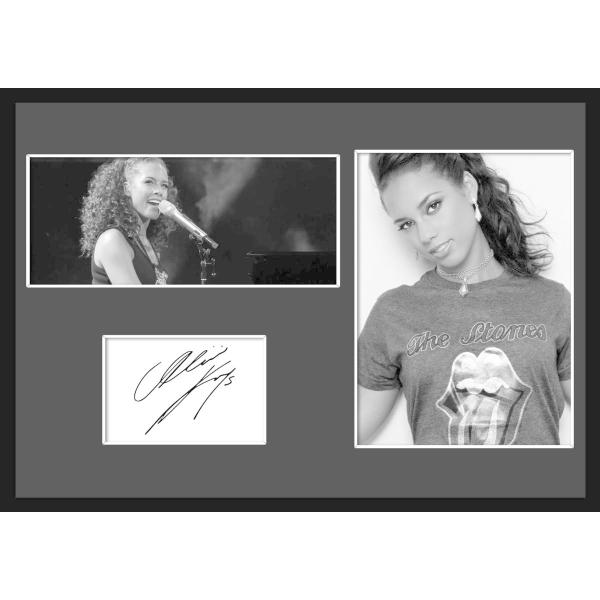 10種類!Alicia Keys/アリシア・キーズ/サインプリント&amp;証明書付きフレーム/BW/モノク...