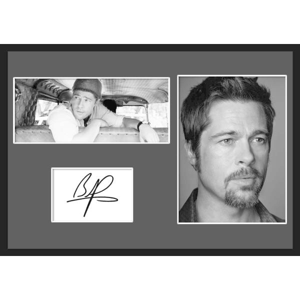10種類!Brad Pitt/ブラッド・ピット/サインプリント&amp;証明書付きフレーム/BW/モノクロ/...