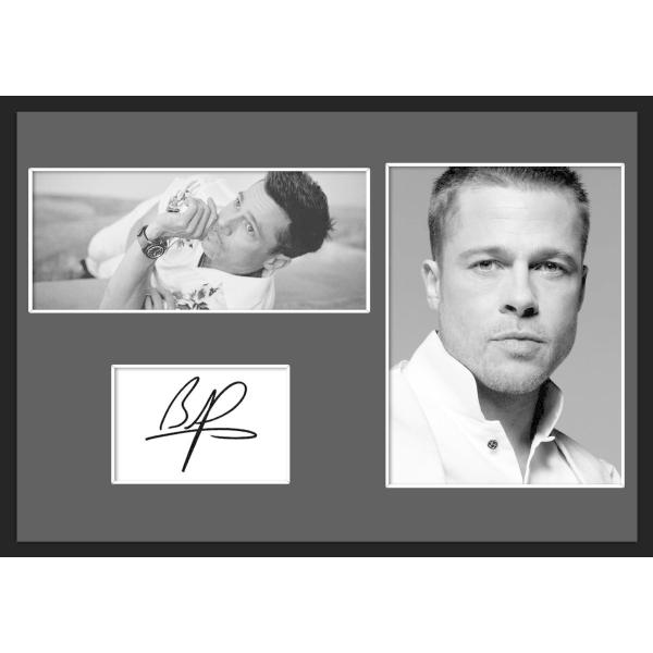 10種類!Brad Pitt/ブラッド・ピット/サインプリント&amp;証明書付きフレーム/BW/モノクロ/...