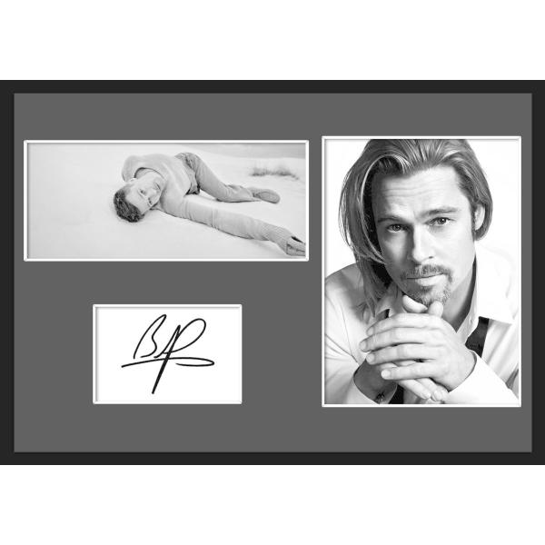 10種類!Brad Pitt/ブラッド・ピット/サインプリント&amp;証明書付きフレーム/BW/モノクロ/...