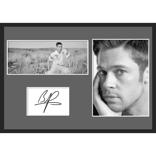 10種類!Brad Pitt/ブラッド・ピット/サインプリント&amp;証明書付きフレーム/BW/モノクロ/...