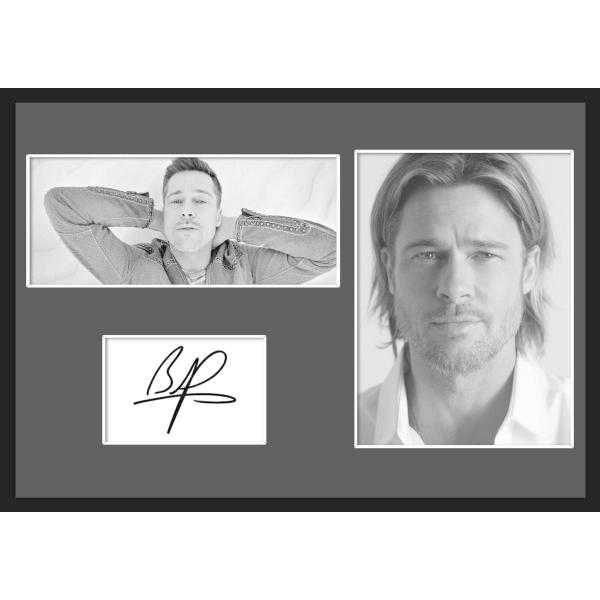 10種類!Brad Pitt/ブラッド・ピット/サインプリント&amp;証明書付きフレーム/BW/モノクロ/...