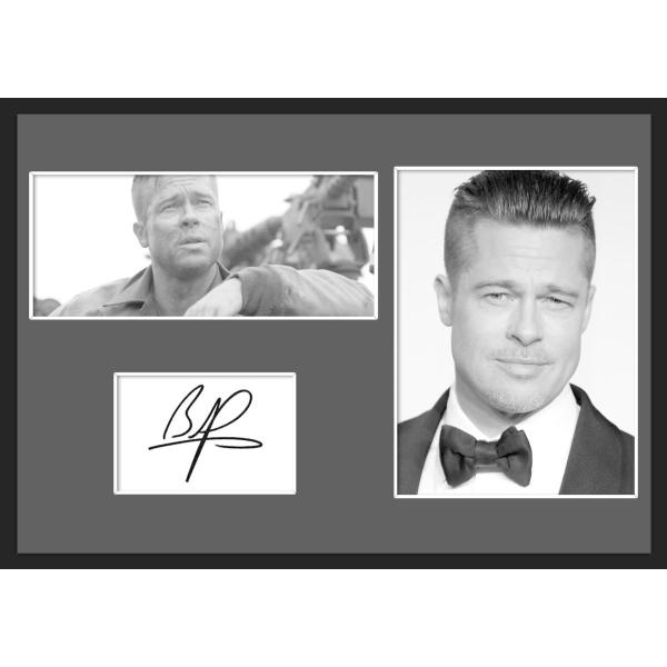 10種類!Brad Pitt/ブラッド・ピット/サインプリント&amp;証明書付きフレーム/BW/モノクロ/...
