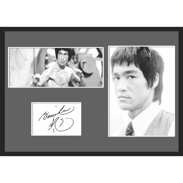 10種類!Bruce Lee/ブルース・リー/サインプリント&amp;証明書付きフレーム/BW/モノクロ/デ...