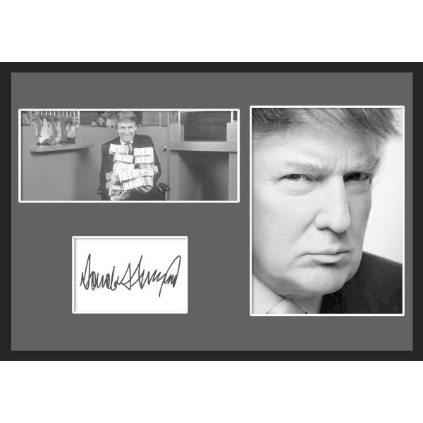 10種類!Donald Trump/ドナルド・トランプ/サインプリント&amp;証明書付きフレーム/BW/モ...