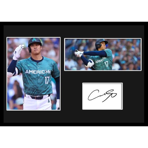 MLB ロサンゼルス・エンゼルス 大谷翔平 サイン プリント&amp;証明書付きフレーム/カラー/ディスプレ...