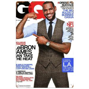 ブリキ看板【LeBron James/レブロン・ジェームズ】バスケ/NBA/ポスター/マガジン風/雑...