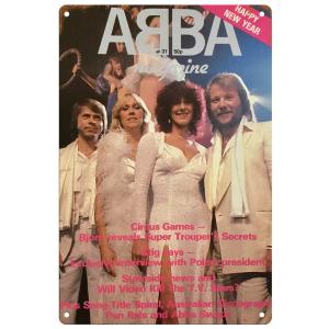 ブリキ看板【ABBA/アバ】セレブ/ ポップ・ロック/音楽/ポスター/マガジン風/雑誌/インテリア/...