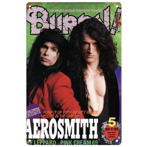 ブリキ看板【Aerosmith/エアロスミス】ロックバンド/音楽/ポスター/マガジン風/雑誌/インテ...