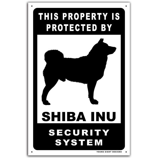 雑貨【Shiba inu/柴犬】dog/犬/イヌ/セキュリティ サイン メタルプレート/ブリキ看板/...
